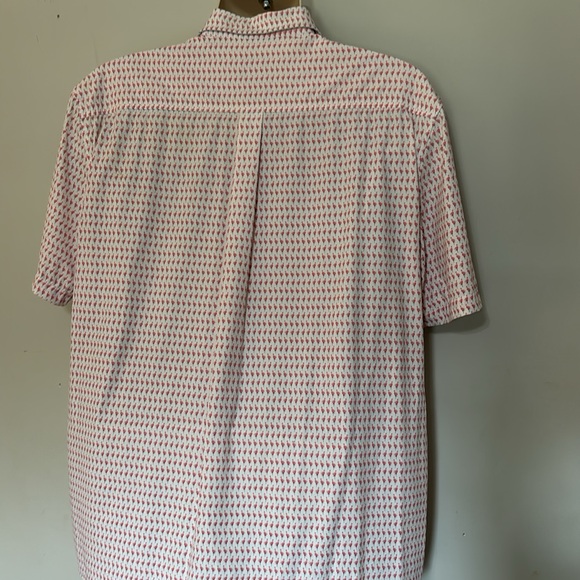 JOHNNIE-O TOP SHELF MENS LARGE SHORT SLEEVE BUTTON UP FLAMINGO PRINT - Picture 5 of 6